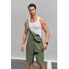 imageRuncati Mens Casual Bib Overall Shorts Lightweight Cotton Loose Fit Denim Jumpersuit Walkshort Pockets RompersArmy Green