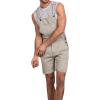 imageRuncati Mens Casual Bib Overall Shorts Lightweight Cotton Loose Fit Denim Jumpersuit Walkshort Pockets RompersBeige