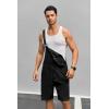 imageRuncati Mens Casual Bib Overall Shorts Lightweight Cotton Loose Fit Denim Jumpersuit Walkshort Pockets RompersBlack