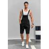 imageRuncati Mens Casual Bib Overall Shorts Lightweight Cotton Loose Fit Denim Jumpersuit Walkshort Pockets RompersBlack