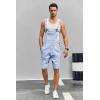 imageRuncati Mens Casual Bib Overall Shorts Lightweight Cotton Loose Fit Denim Jumpersuit Walkshort Pockets RompersBlue