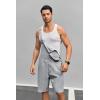 imageRuncati Mens Casual Bib Overall Shorts Lightweight Cotton Loose Fit Denim Jumpersuit Walkshort Pockets RompersGray