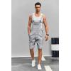 imageRuncati Mens Casual Bib Overall Shorts Lightweight Cotton Loose Fit Denim Jumpersuit Walkshort Pockets RompersGray