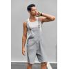 imageRuncati Mens Casual Bib Overall Shorts Lightweight Cotton Loose Fit Denim Jumpersuit Walkshort Pockets RompersGray