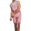 imageRuncati Mens Casual Bib Overall Shorts Lightweight Cotton Loose Fit Denim Jumpersuit Walkshort Pockets RompersPink