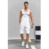 imageRuncati Mens Casual Bib Overall Shorts Lightweight Cotton Loose Fit Denim Jumpersuit Walkshort Pockets RompersWhite