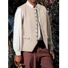 imageRuncati Mens Colonial Vest Renaissance Medieval Viking Costume Gothic Steampunk Halloween Retro WaistcoatApricot