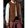 imageRuncati Mens Colonial Vest Renaissance Medieval Viking Costume Gothic Steampunk Halloween Retro WaistcoatBrown
