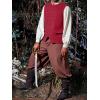 imageRuncati Mens Colonial Vest Renaissance Medieval Viking Costume Gothic Steampunk Halloween Retro WaistcoatRed