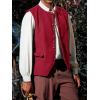 imageRuncati Mens Colonial Vest Renaissance Medieval Viking Costume Gothic Steampunk Halloween Retro WaistcoatRed