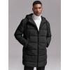 imageRuncati Mens Hooded Puffer Coat Long Warm Winter Jacket Thicken Padded with HoodBlack