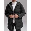 imageRuncati Mens Hooded Puffer Coat Long Warm Winter Jacket Thicken Padded with HoodBlack