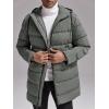 imageRuncati Mens Hooded Puffer Coat Long Warm Winter Jacket Thicken Padded with HoodGray