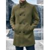 imageRuncati Mens Mid Long Trench Coat Winter Double Breasted Pea Coat Casual Business Warm OvercoatArmy Green