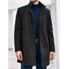 imageRuncati Mens Mid Long Trench Coat Winter Double Breasted Pea Coat Casual Business Warm OvercoatBlack