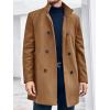 imageRuncati Mens Mid Long Trench Coat Winter Double Breasted Pea Coat Casual Business Warm OvercoatBrown