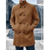 imageRuncati Mens Mid Long Trench Coat Winter Double Breasted Pea Coat Casual Business Warm OvercoatBrown