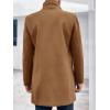 imageRuncati Mens Mid Long Trench Coat Winter Double Breasted Pea Coat Casual Business Warm OvercoatBrown