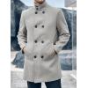 imageRuncati Mens Mid Long Trench Coat Winter Double Breasted Pea Coat Casual Business Warm OvercoatGrey