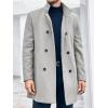 imageRuncati Mens Mid Long Trench Coat Winter Double Breasted Pea Coat Casual Business Warm OvercoatGrey