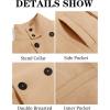 imageRuncati Mens Mid Long Trench Coat Winter Double Breasted Pea Coat Casual Business Warm OvercoatKhaki