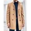imageRuncati Mens Mid Long Trench Coat Winter Double Breasted Pea Coat Casual Business Warm OvercoatKhaki