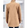 imageRuncati Mens Mid Long Trench Coat Winter Double Breasted Pea Coat Casual Business Warm OvercoatKhaki