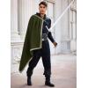 imageRuncati Mens Renaissance Shawl Half Shoulder Cape Medieval Samurai Cloak LARP Warrior Ren Faire Halloween CostumeArmy Green