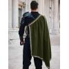 imageRuncati Mens Renaissance Shawl Half Shoulder Cape Medieval Samurai Cloak LARP Warrior Ren Faire Halloween CostumeArmy Green