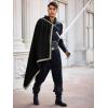 imageRuncati Mens Renaissance Shawl Half Shoulder Cape Medieval Samurai Cloak LARP Warrior Ren Faire Halloween CostumeBlack