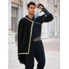 imageRuncati Mens Renaissance Shawl Half Shoulder Cape Medieval Samurai Cloak LARP Warrior Ren Faire Halloween CostumeBlack