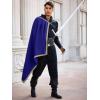imageRuncati Mens Renaissance Shawl Half Shoulder Cape Medieval Samurai Cloak LARP Warrior Ren Faire Halloween CostumeBlue