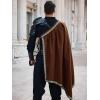 imageRuncati Mens Renaissance Shawl Half Shoulder Cape Medieval Samurai Cloak LARP Warrior Ren Faire Halloween CostumeBrown