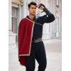 imageRuncati Mens Renaissance Shawl Half Shoulder Cape Medieval Samurai Cloak LARP Warrior Ren Faire Halloween CostumeBurgundy