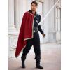 imageRuncati Mens Renaissance Shawl Half Shoulder Cape Medieval Samurai Cloak LARP Warrior Ren Faire Halloween CostumeBurgundy