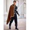 imageRuncati Mens Renaissance Shawl Half Shoulder Cape Medieval Samurai Cloak LARP Warrior Ren Faire Halloween CostumeCoffee