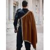imageRuncati Mens Renaissance Shawl Half Shoulder Cape Medieval Samurai Cloak LARP Warrior Ren Faire Halloween CostumeCoffee