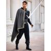 imageRuncati Mens Renaissance Shawl Half Shoulder Cape Medieval Samurai Cloak LARP Warrior Ren Faire Halloween CostumeDark Grey