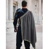 imageRuncati Mens Renaissance Shawl Half Shoulder Cape Medieval Samurai Cloak LARP Warrior Ren Faire Halloween CostumeDark Grey