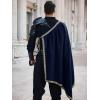 imageRuncati Mens Renaissance Shawl Half Shoulder Cape Medieval Samurai Cloak LARP Warrior Ren Faire Halloween CostumeNavy Blue
