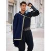 imageRuncati Mens Renaissance Shawl Half Shoulder Cape Medieval Samurai Cloak LARP Warrior Ren Faire Halloween CostumeNavy Blue