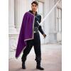 imageRuncati Mens Renaissance Shawl Half Shoulder Cape Medieval Samurai Cloak LARP Warrior Ren Faire Halloween CostumePurple