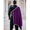 imageRuncati Mens Renaissance Shawl Half Shoulder Cape Medieval Samurai Cloak LARP Warrior Ren Faire Halloween CostumePurple
