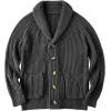 imageRuncati Mens Shawl Collar Cardigan Sweaters Button Down Open Front Knitwear Cable Knitted Ribbed Jackets OutwearDark Grey