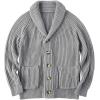 imageRuncati Mens Shawl Collar Cardigan Sweaters Button Down Open Front Knitwear Cable Knitted Ribbed Jackets OutwearGray