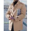 imageRuncati Mens Trench Coat Single Breasted Mid Length Slim Fit Notch Lapel Windbreaker JacketsBeige