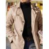 imageRuncati Mens Trench Coat Single Breasted Mid Length Slim Fit Notch Lapel Windbreaker JacketsBeige