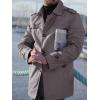 imageRuncati Mens Trench Coat Single Breasted Mid Length Slim Fit Notch Lapel Windbreaker JacketsDark Gray