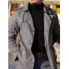 imageRuncati Mens Trench Coat Single Breasted Mid Length Slim Fit Notch Lapel Windbreaker JacketsDark Gray