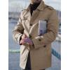 imageRuncati Mens Trench Coat Single Breasted Mid Length Slim Fit Notch Lapel Windbreaker JacketsKhaki